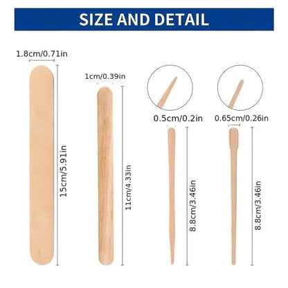 Wooden Wax Sticks – Disposable Waxing Spatulas for Hair Removal