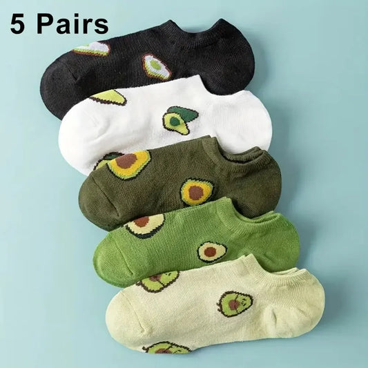 Women's Ankle Socks Low Cut Breathable Casual Socks 5 Pairs