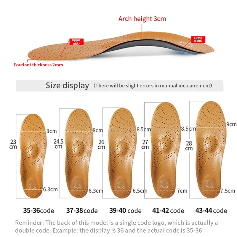 Orthotic Insoles with Arch Support for Flat Feet and Everyday Comfort