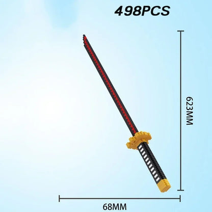 Samurai Sword Building Blocks Ninja Blade Katana Japanese Anime Butterfly Nichirin Knife Bricks Children Toys for Adult