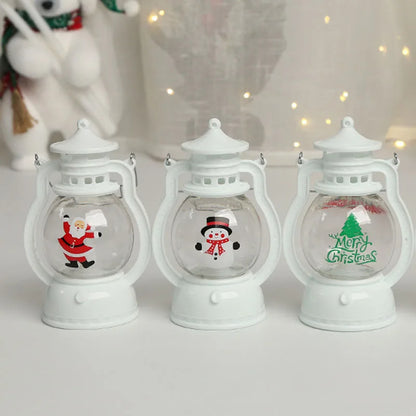 Portable LED Christmas Santa Claus Snowman Lanterns Indoor Decor Lights Battery Powered for Home Xmas New Year Navidad Ornaments