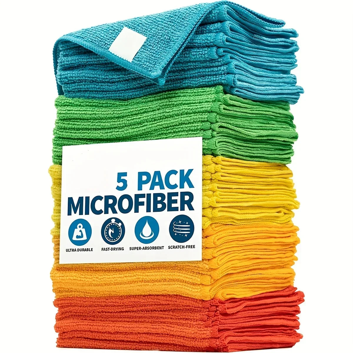 Microfiber Cleaning Cloth – Absorbent Kitchen & Bathroom Towel