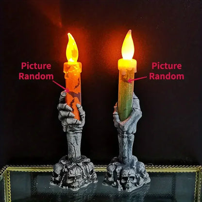 Halloween Skeleton Candle – LED Ghost Hand Haunted House Decor