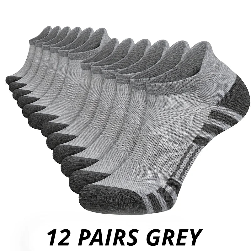 Men's Gym Socks – Breathable Crew Sports Socks, 6 or 12 Pairs