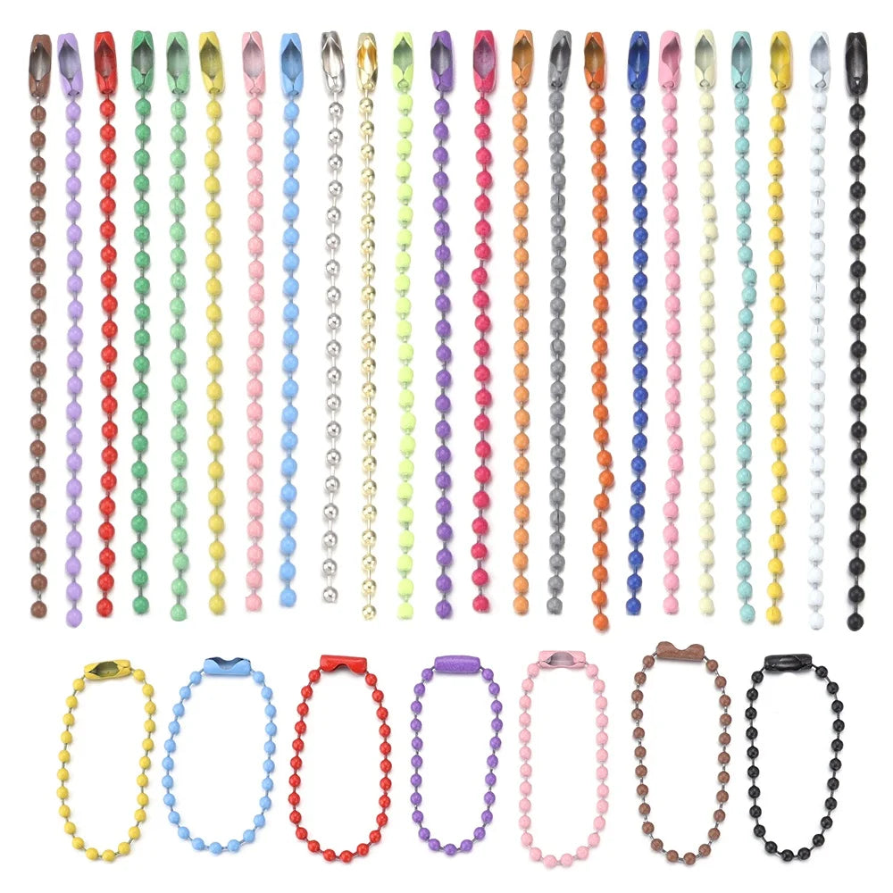 Ball Chain Keychains – 100pcs Metal Bead Chains for DIY Crafts