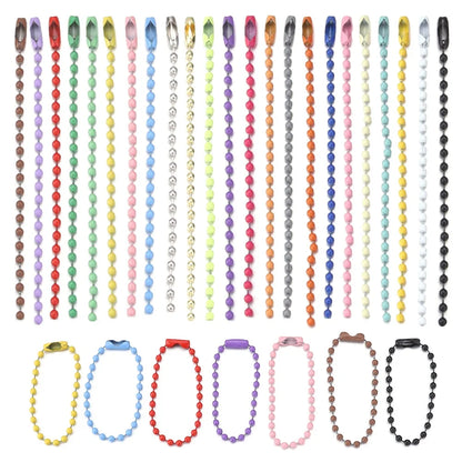 Ball Chain Keychains – 100pcs Metal Bead Chains for DIY Crafts