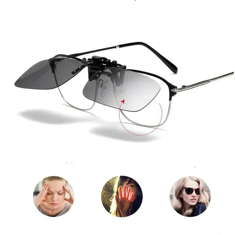 Polarized Clip-On Sunglasses Flip Up UV Protection Lens Clips