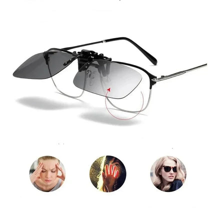 Polarized Clip-On Sunglasses Flip Up UV Protection Lens Clips