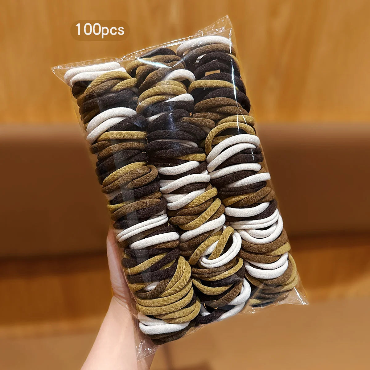 100 Pack Women's Elastic Hair Bands – Seamless Stretchy Hair Ties