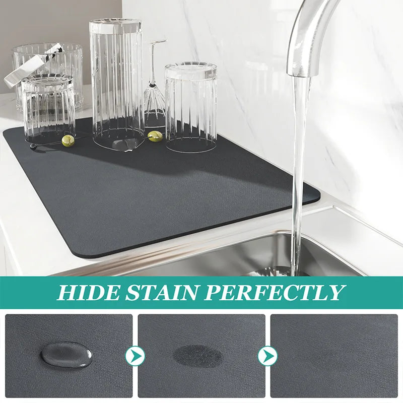 Kitchen Drying Mat – Large Absorbent Quick Dry Pad for Counters