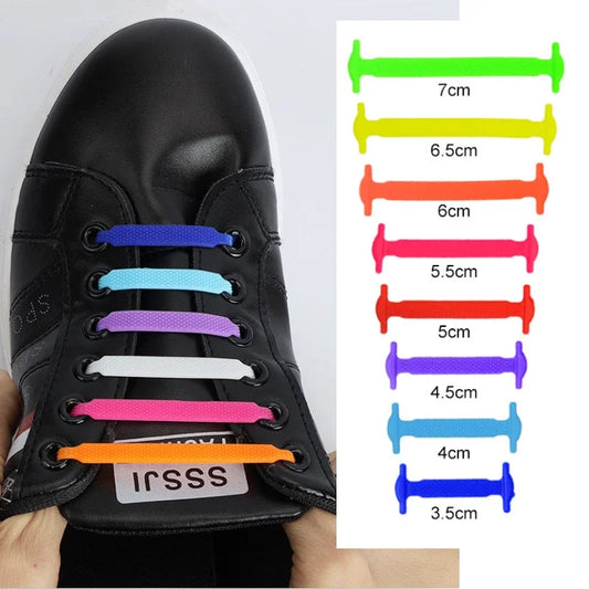 No Tie Shoelaces Silicone Elastic Quick Lace 16-Piece Set
