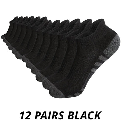 Men's Gym Socks – Breathable Crew Sports Socks, 6 or 12 Pairs