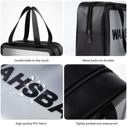 Waterproof Travel Makeup Bag with Transparent Large Capacity Design
