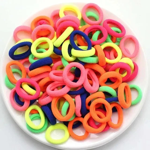 Small Hair Ties – Colorful Nylon Elastic Bands for Girls