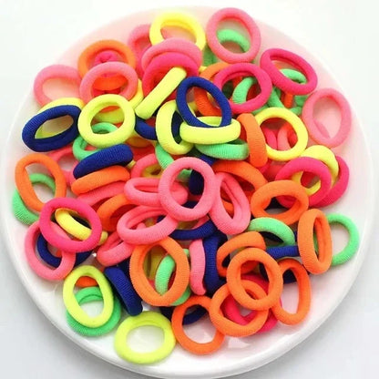 Small Hair Ties – Colorful Nylon Elastic Bands for Girls