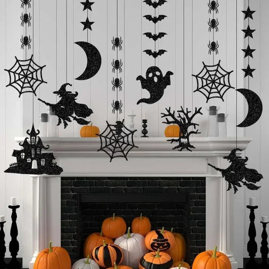 Halloween Hanging Decorations – 6-Piece Ghost Witch Garland