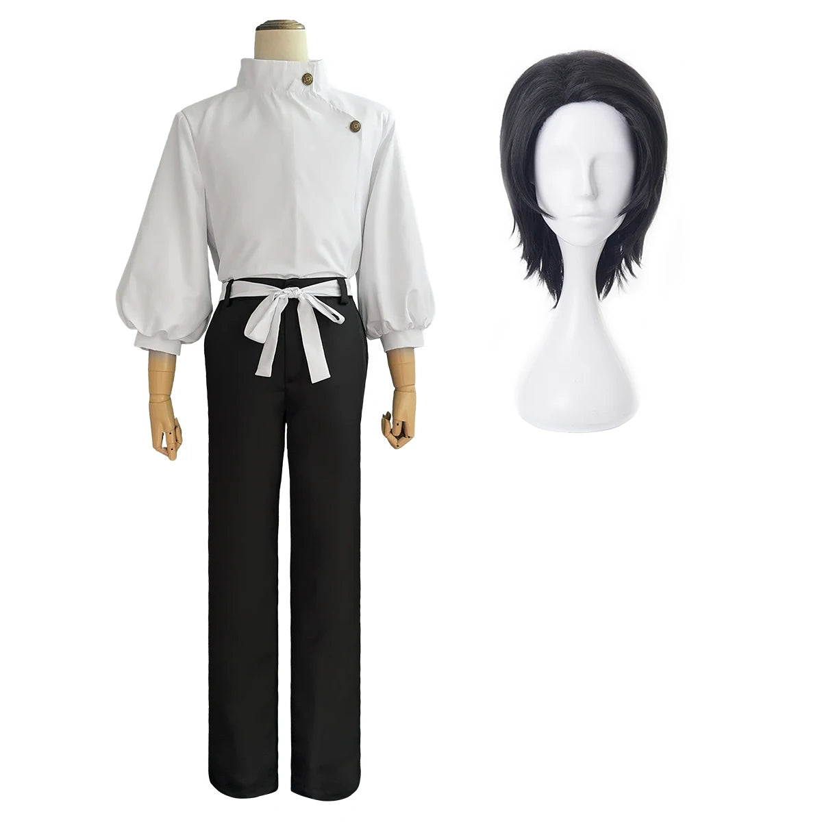 HOLOUN Jujutsu JJK Manga Anime Yuta Okkotsu Cosplay Costume Wig Jacket Black Pants Uniform Rose Net Synthetic Halloween
