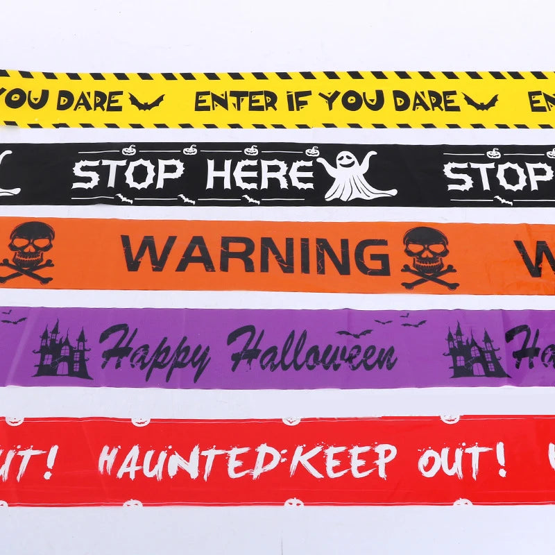 Halloween Warning Tape – Skull Design Spooky Party Decoration