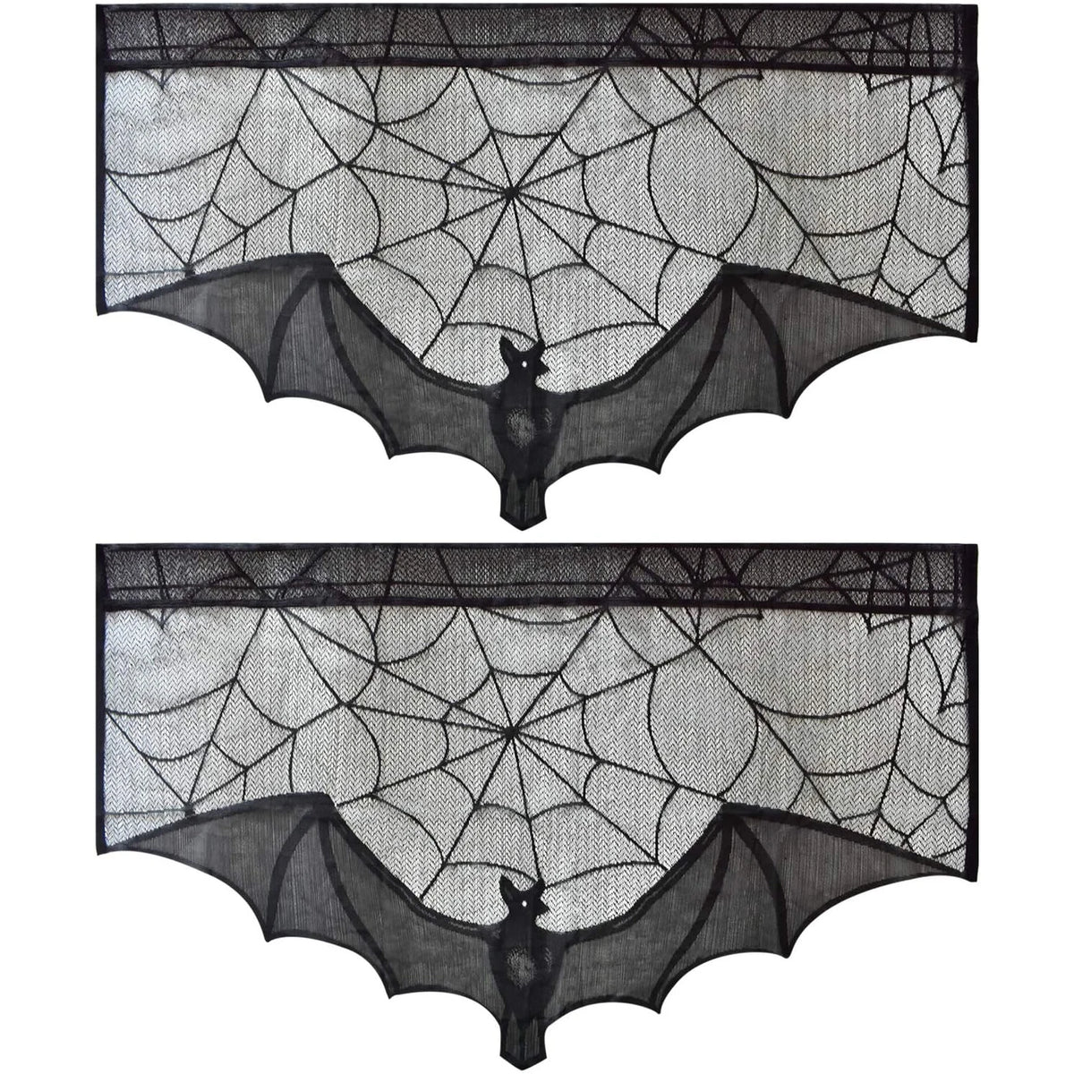 Halloween Lace Tablecloth – Black Bat & Spider Party Decor