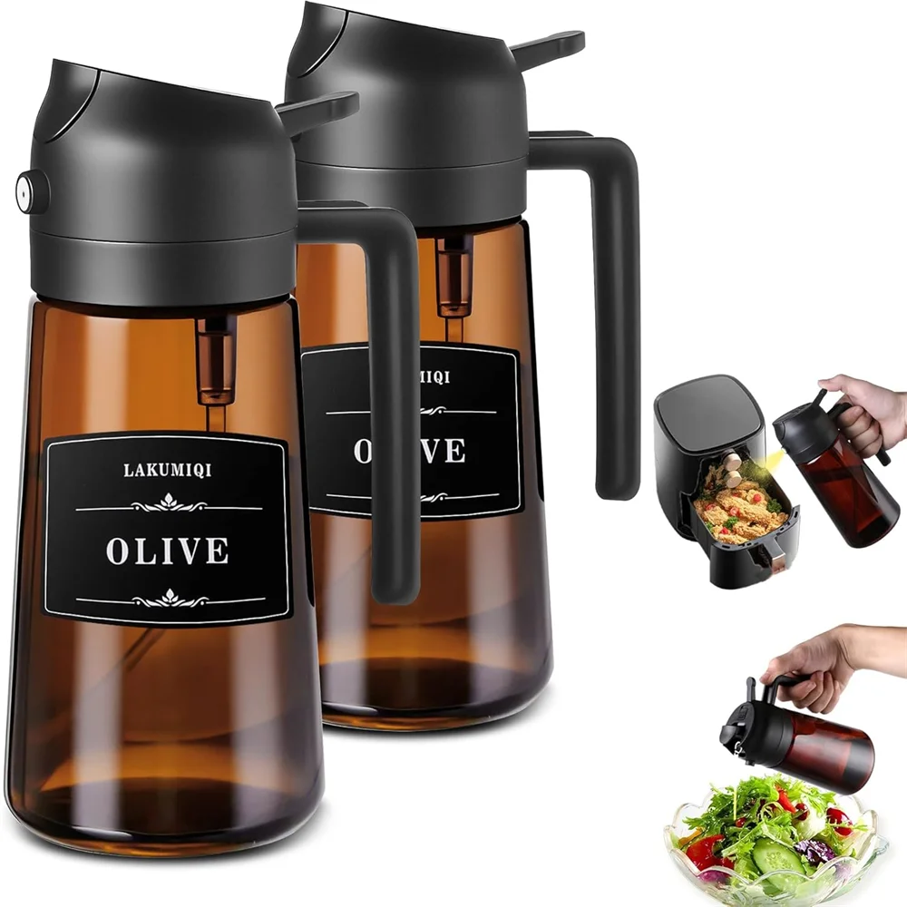 2-in-1 Olive Oil Sprayer and Dispenser Bottle for Cooking