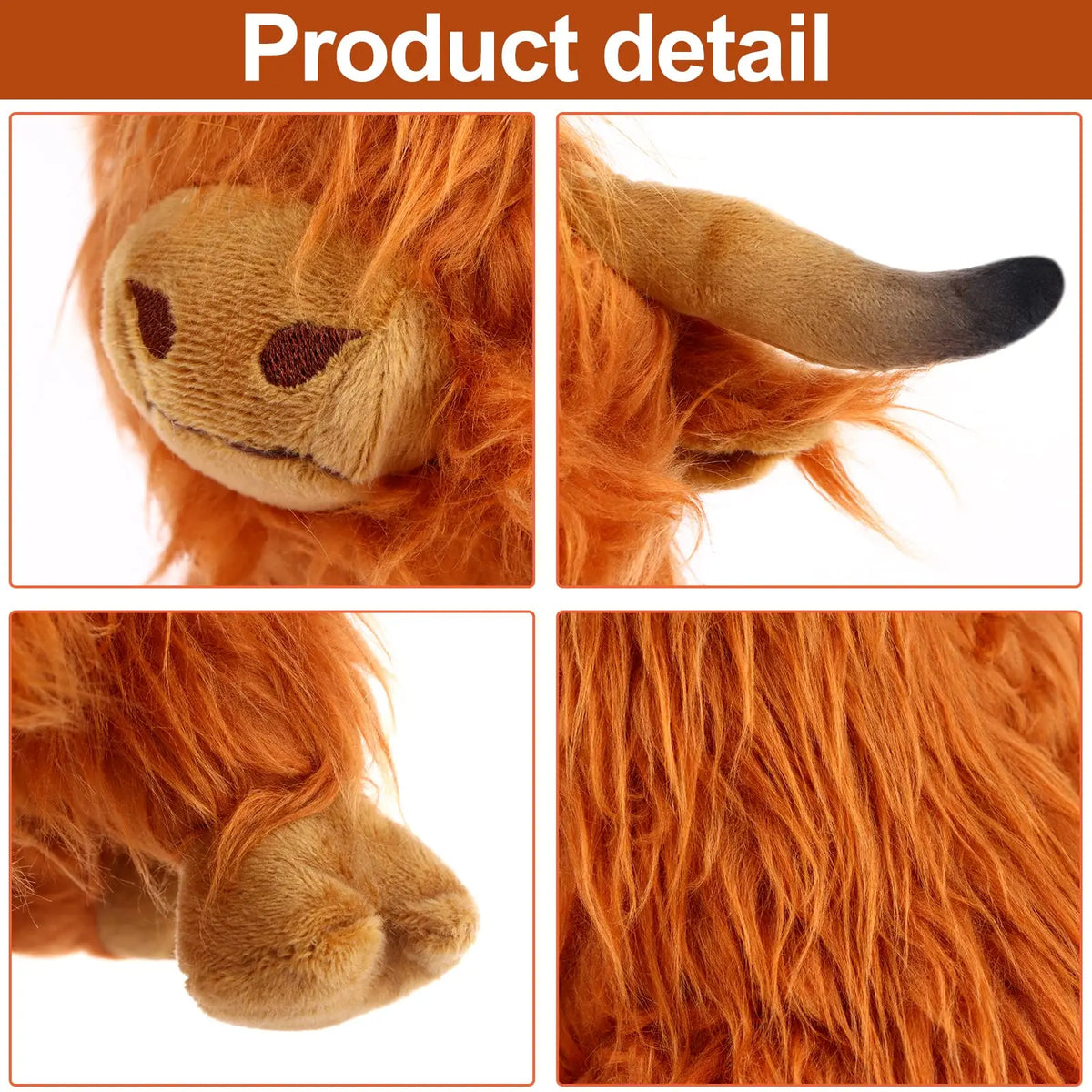 Highland Cow Plush 25cm Soft Stuffed Animal Toy for Kids