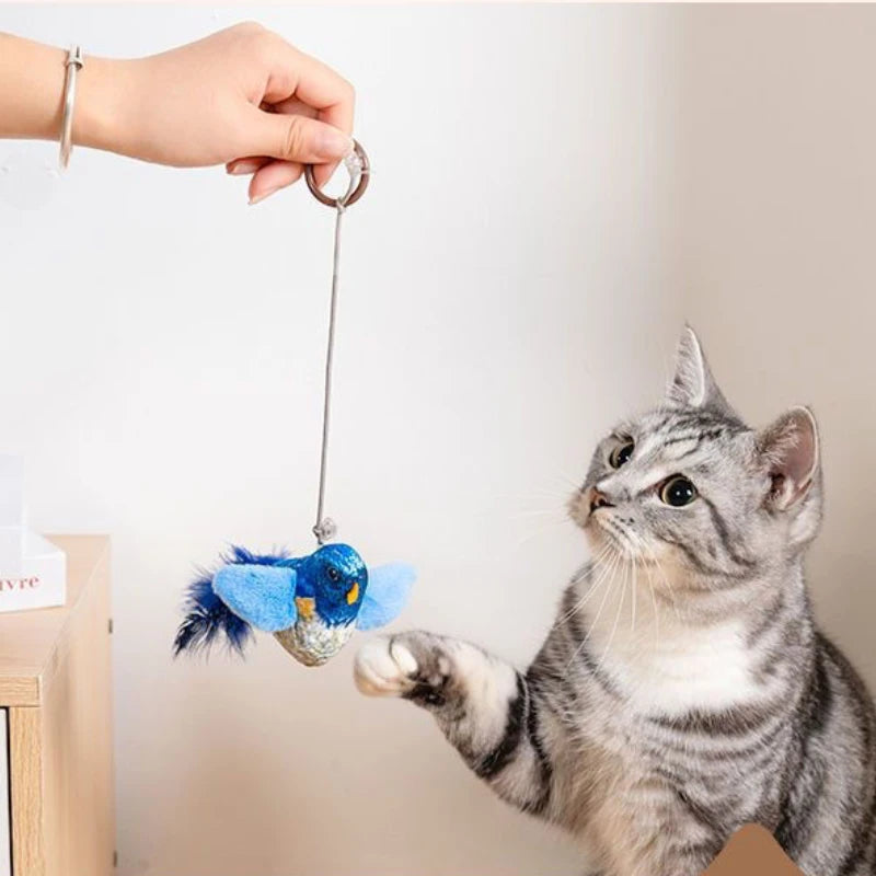 Interactive Bird Cat Toy – Hanging Cat Teaser with Catnip