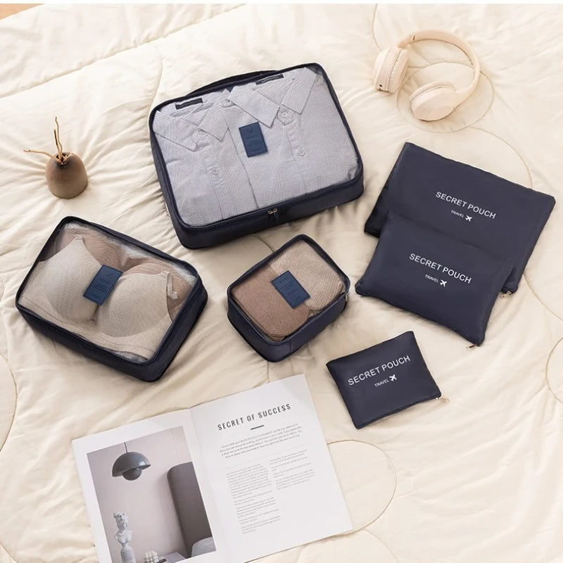 Travel Packing Cubes 6-Piece Set for Luggage Organization