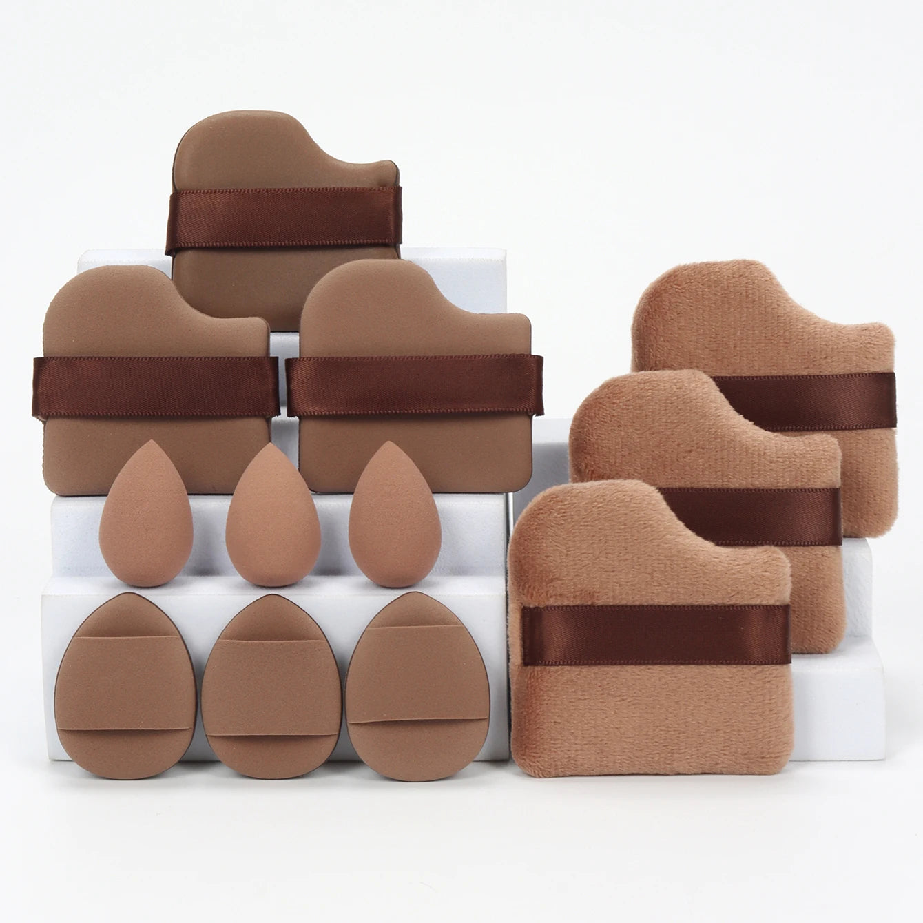 12-Piece Makeup Sponge Set with Powder Puffs and Beauty Blenders