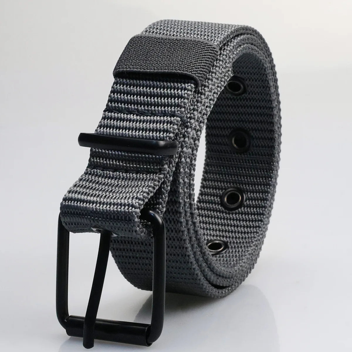 Men's Canvas Belt – Adjustable Pin Buckle Casual Woven Belt