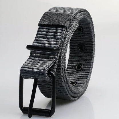 Men's Canvas Belt – Adjustable Pin Buckle Casual Woven Belt