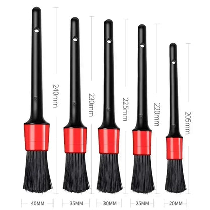 5PCS Car Detailing Brush Set for Interior, Wheels and Rims