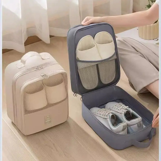Travel Shoe Bag for 2-3 Pairs, Portable Waterproof Shoe Organizer