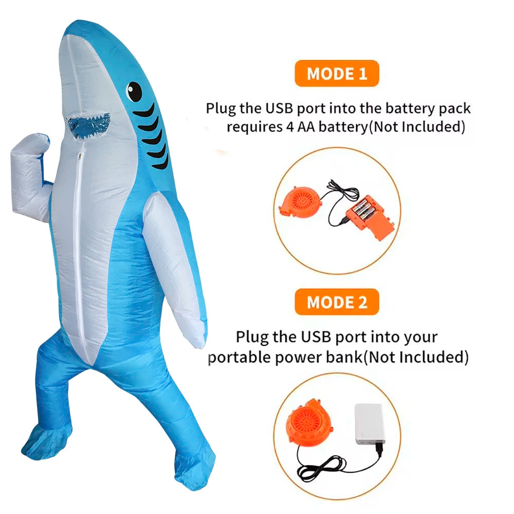 Inflatable Shark Costume – Cute Animal Halloween Dress-Up Suit