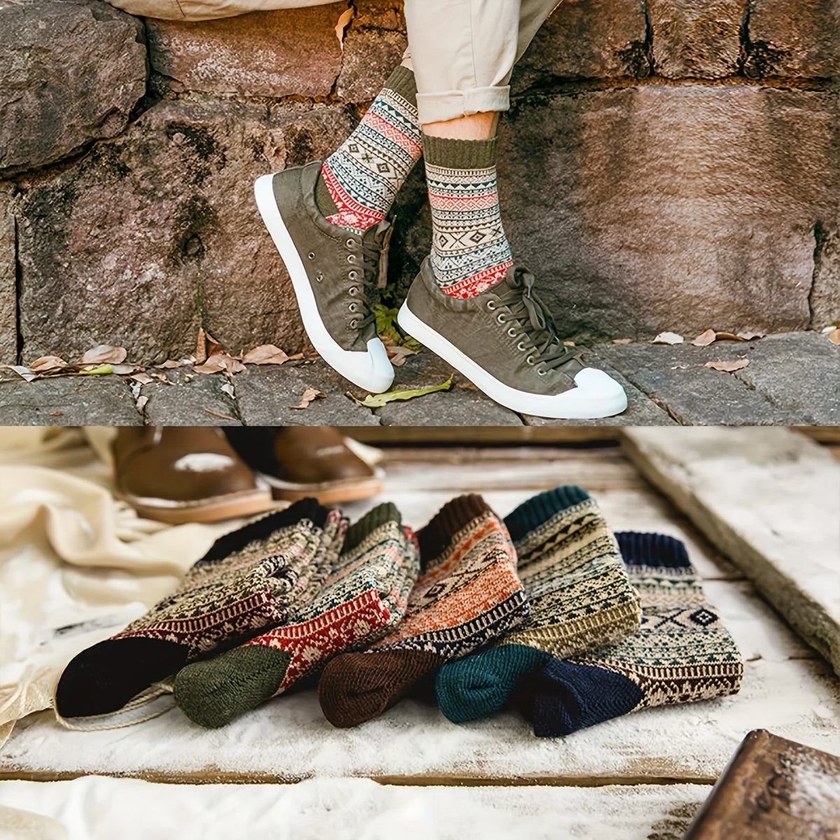 Women's Warm Socks Thick Mid Length Casual Socks for Cold Weather