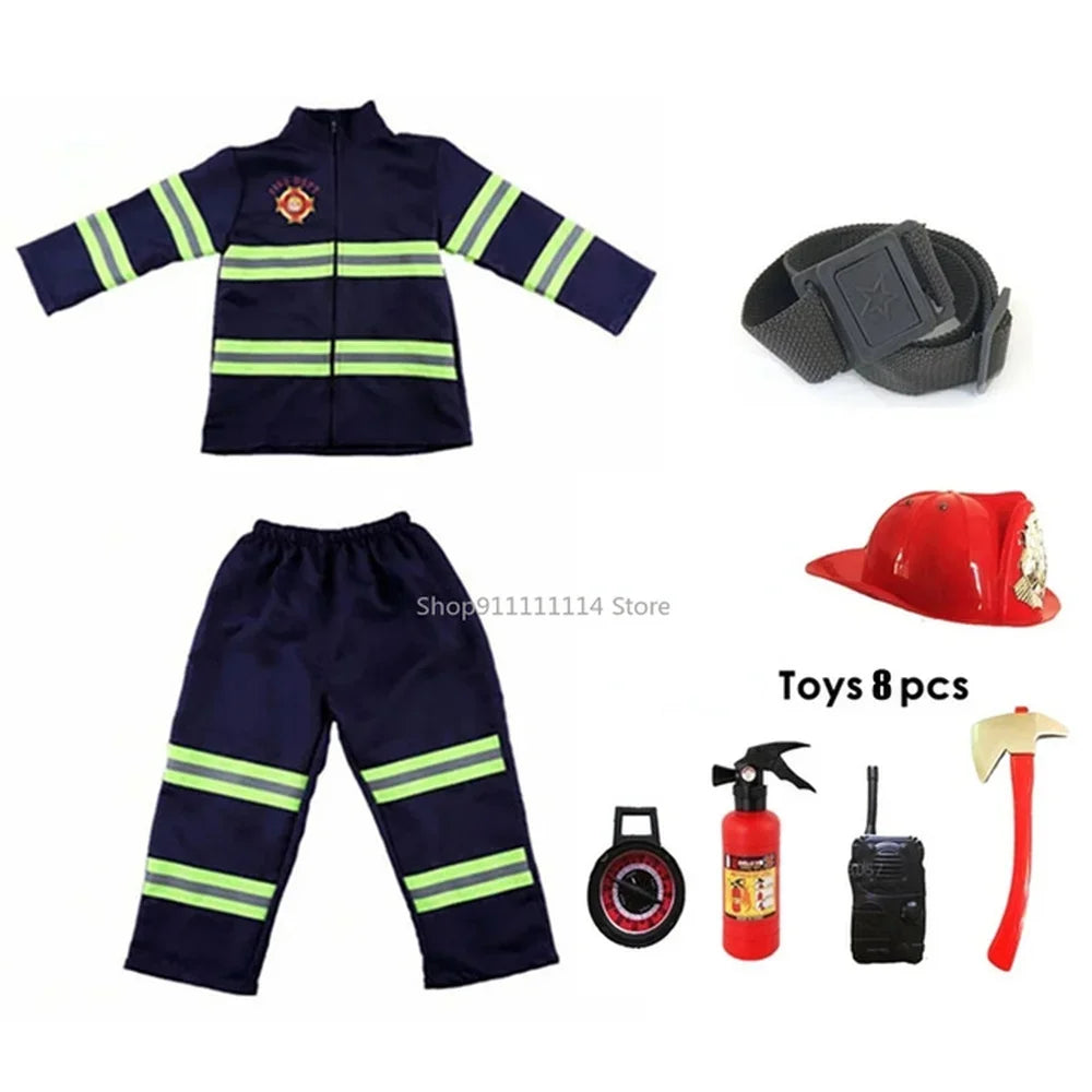 Kids Firefighter Costume – Fireman Uniform Role-Play Set