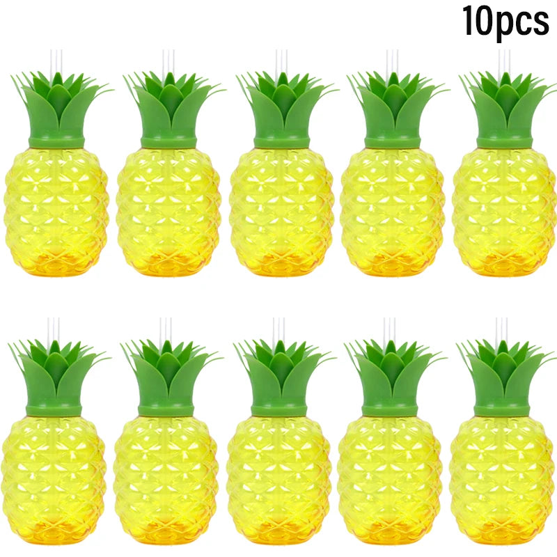 Tropical Drink Cups – Pineapple, Coconut & Strawberry Party Set
