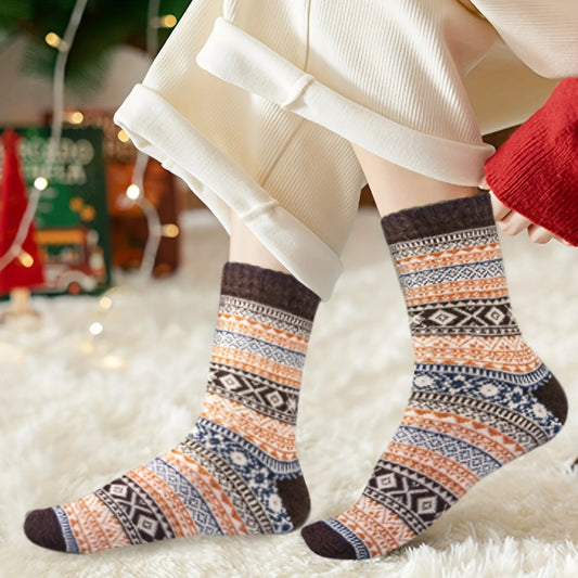 Women's Warm Socks Thick Mid Length Casual Socks for Cold Weather