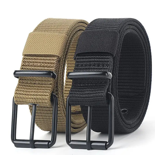 Men's Canvas Belt – Adjustable Pin Buckle Casual Woven Belt