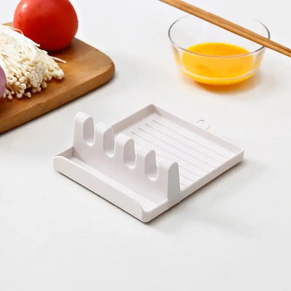 Kitchen Spoon Rest with Pot Lid Holder and Spatula Rack