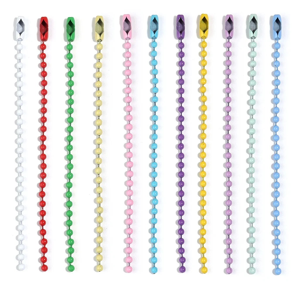 Ball Chain Keychains – 100pcs Metal Bead Chains for DIY Crafts