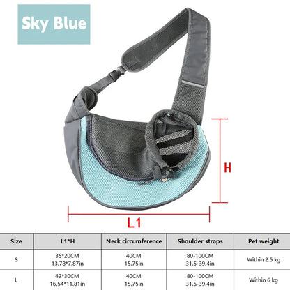 Dog Sling Carrier – Breathable Pet Travel Crossbody Backpack