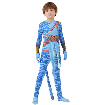 Alien Cosplay Costume – Kids Halloween Jumpsuit with Tail