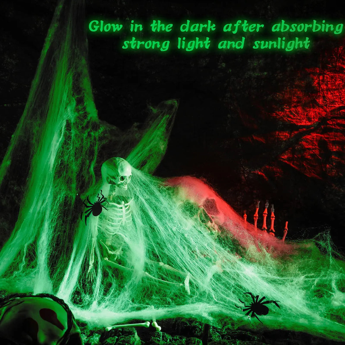 Halloween Spider Web – Glow in the Dark Spooky Decor