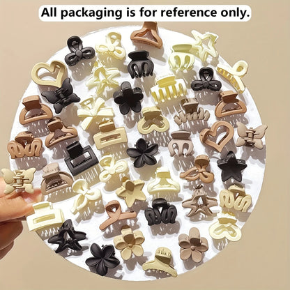 Small Hair Claw Clips Beige Mixed Pack for Girls – 5 to 30 Pieces