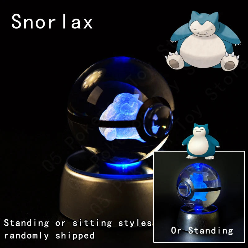 Crystal Ball Night Light with LED Base, 50mm Glass Decor