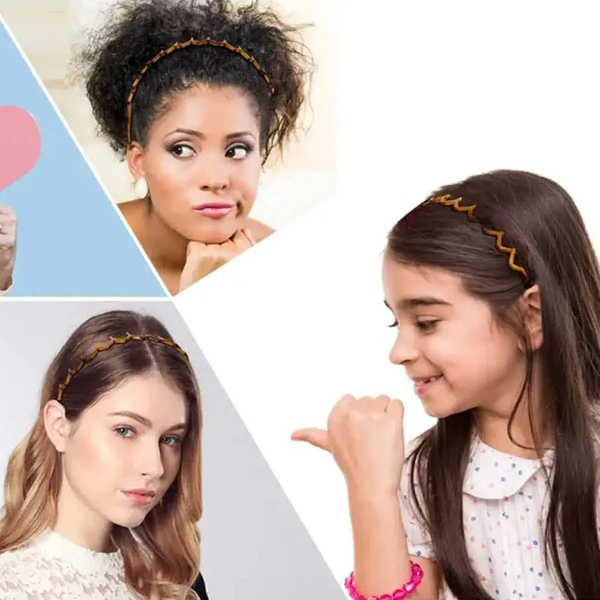 U Shape Headband Non Slip Teeth Hair Hoop for Fluffy Hair Volume