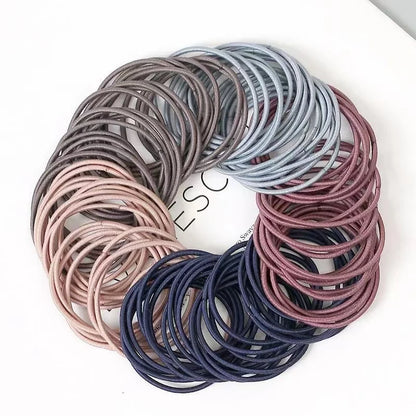100PCS Elastic Hair Bands for Ponytails and Everyday Hairstyles