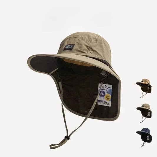 Wide Brim Sun Hat with Neck Protection for Fishing and Hiking