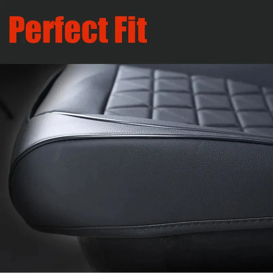 Front Car Seat Cover with PU Leather Cushion and Storage Pockets