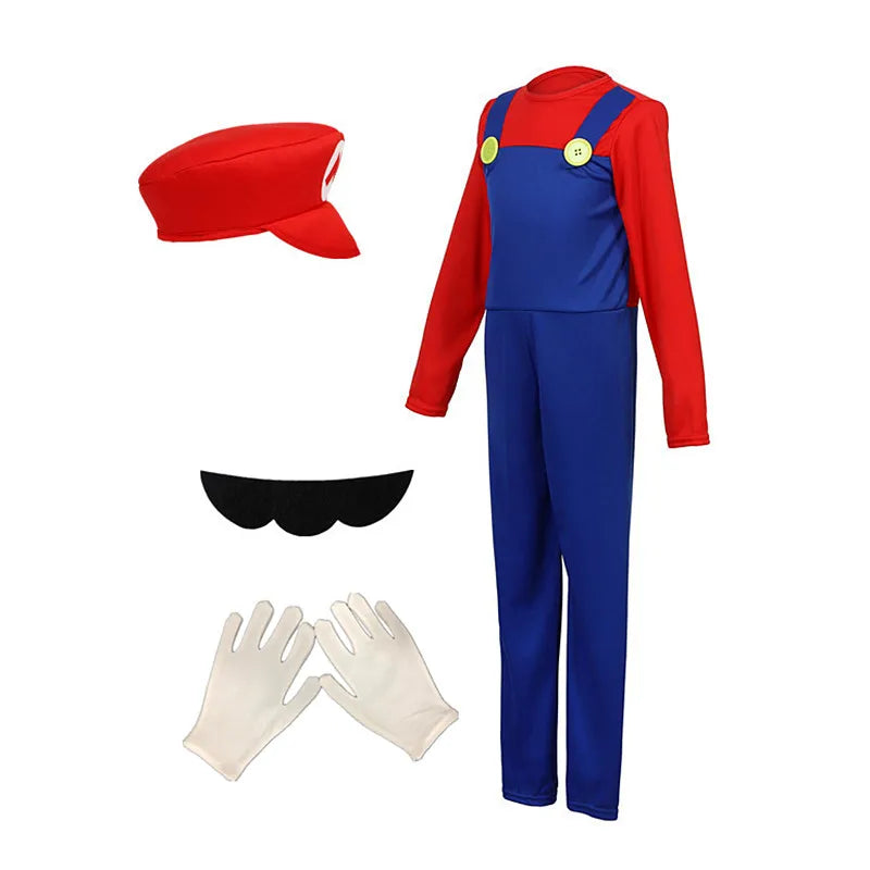 Kids Game Costume – Jumpsuit, Hat, Gloves & Beard Set